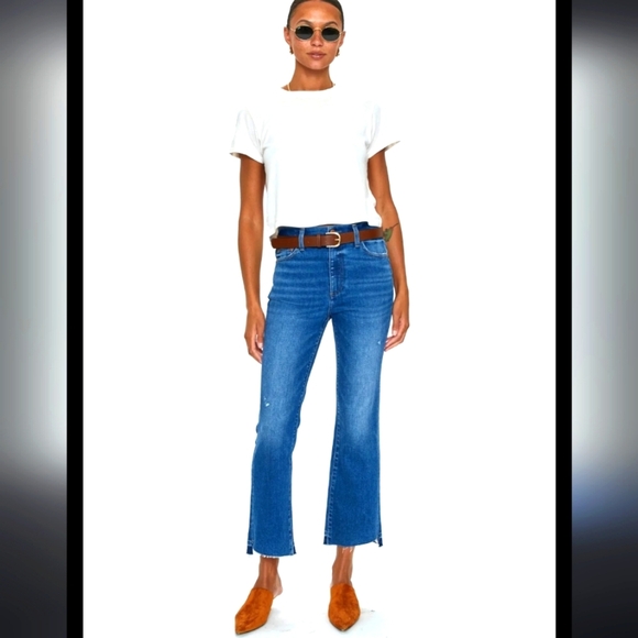 NEW Anthropologie Pistola Lennon High Rise Graduated Crop Boot Jeans Distressed - Picture 1 of 13